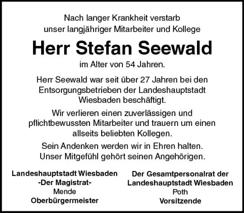  Traueranzeige für Stefan Seewald vom 09.01.2021 aus vrm-trauer