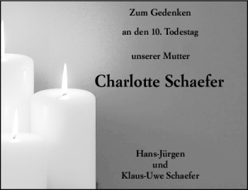 Traueranzeige von Charlotte Schaefer von vrm-trauer