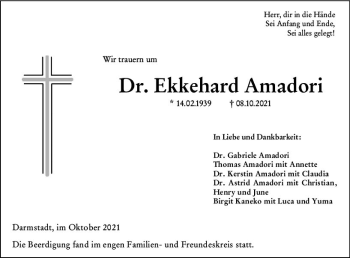Traueranzeige von Ekkehard Amadori von vrm-trauer