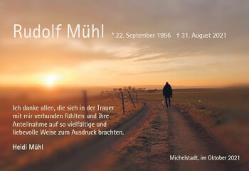 Traueranzeige von Rudolf Mühl von vrm-trauer