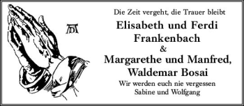 Traueranzeige von Ferdi und Elisabeth Frankenbach von vrm-trauer