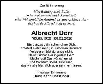 Traueranzeige von Albrecht Dörr von vrm-trauer