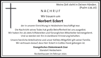 Traueranzeige von Norbert Eckert von vrm-trauer
