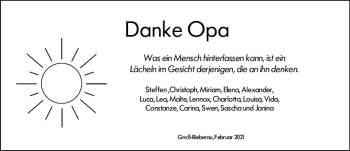 Traueranzeige von Opa  von vrm-trauer