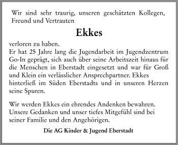 Traueranzeige von Ekkes  von vrm-trauer