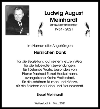 Traueranzeige von Ludwig August Meinhardt von vrm-trauer