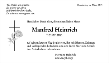 Traueranzeige von Manfred Heinrich von vrm-trauer