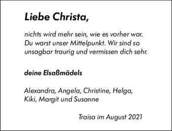 Traueranzeige von Christa  von vrm-trauer
