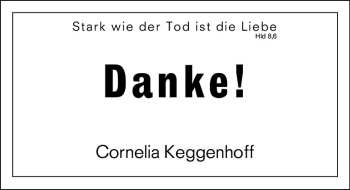 Traueranzeige von Cornelia Keggenhoff von vrm-trauer