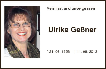 Traueranzeige von Ulrike Geßner von vrm-trauer
