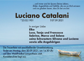 Traueranzeige von Luciano Catalani von vrm-trauer