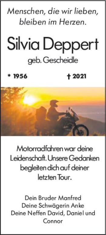 Traueranzeige von Silvia Deppert von vrm-trauer
