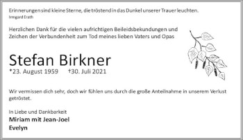 Traueranzeige von Stefan Birkner von vrm-trauer