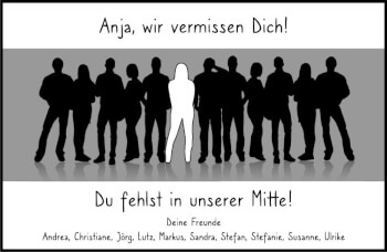 Traueranzeige von Anja  von vrm-trauer DieburgerAnzeiger/Groß-Zimmerner Lokala