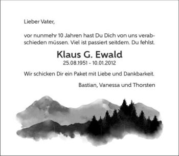 Traueranzeige von Klaus G. Ewald von vrm-trauer Darmstädter Echo