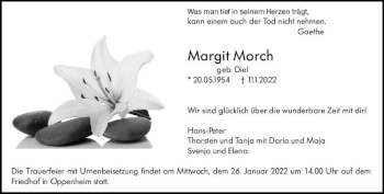 Traueranzeige von Margit Morch von vrm-trauer Allgemeine Zeitung Alzey