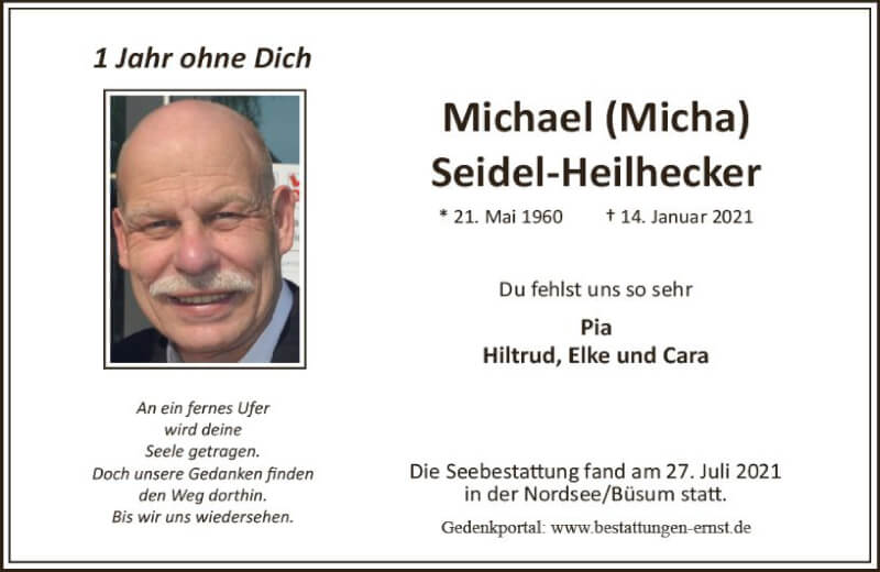  Traueranzeige für Michael Seidel-Heilhecker vom 15.01.2022 aus vrm-trauer Wiesbadener Kurier