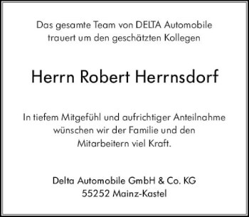 Traueranzeige von Robert Herrnsdorf von vrm-trauer AZ Mainz