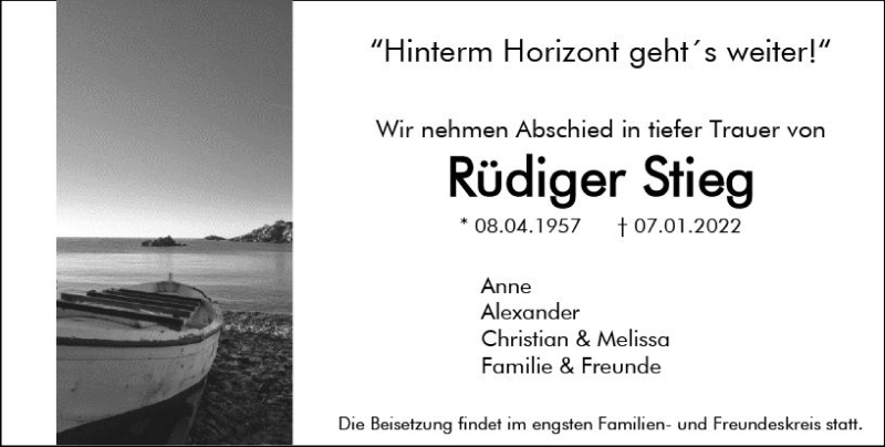  Traueranzeige für Rüdiger Stieg vom 12.01.2022 aus vrm-trauer AZ Mainz