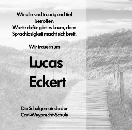 Traueranzeige von Lucas Eckert von vrm-trauer Odenwälder Echo
