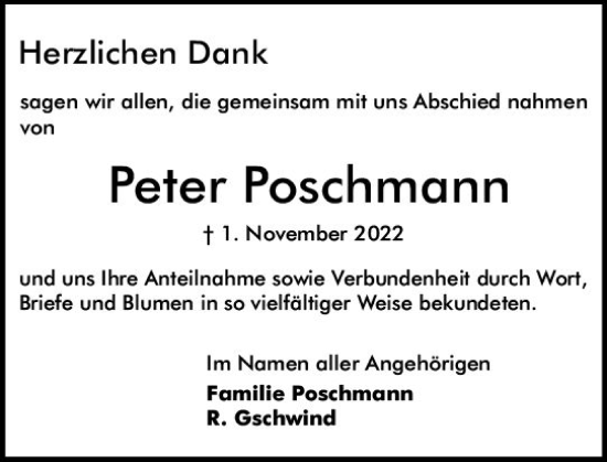 Traueranzeige von Peter Poschmann von vrm-trauer Darmstädter Echo