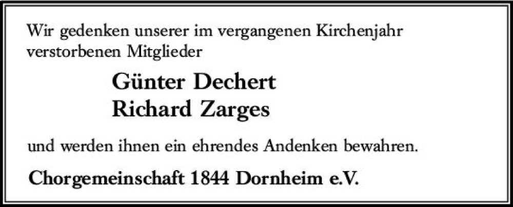  Traueranzeige für Richard Zarges vom 19.11.2022 aus vrm-trauer Groß-Gerauer Echo
