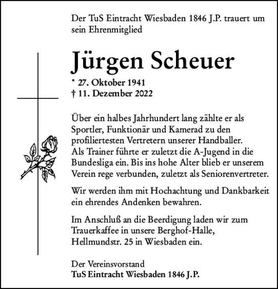  Traueranzeige für Jürgen Scheuer vom 17.12.2022 aus vrm-trauer Wiesbadener Kurier