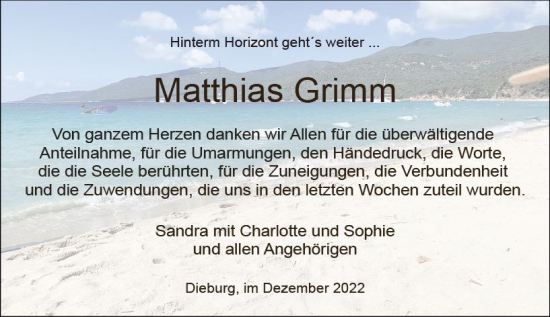 Traueranzeige von Matthias Grimm von vrm-trauer DieburgerAnzeiger/Groß-Zimmerner Lokala
