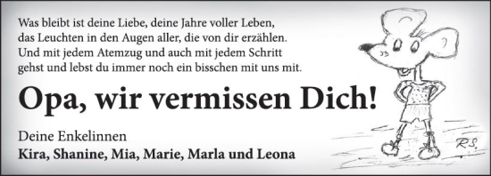 Traueranzeige von Opa  von vrm-trauer Groß-Gerauer Echo