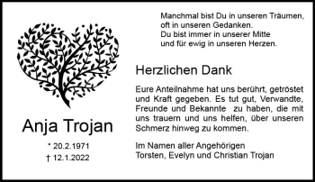 Traueranzeige von Anja Trojan von vrm-trauer DieburgerAnzeiger/Groß-Zimmerner Lokala