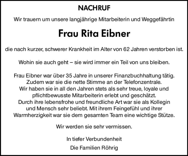  Traueranzeige für Rita Eibner vom 16.02.2022 aus vrm-trauer Bergsträßer Anzeiger