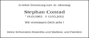 Traueranzeige von Stephan Conrad von vrm-trauer Wiesbadener Kurier