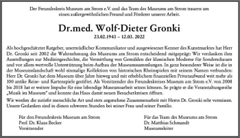 Traueranzeige von Wolf-Dieter Gronki von vrm-trauer Allgemeine  Zeitung Ingelheim-Bingen
