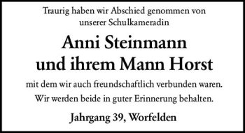 Traueranzeige von Anni Steinmann von vrm-trauer Groß-Gerauer Echo