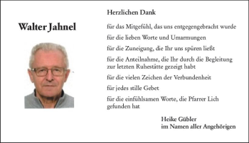 Traueranzeige von Walter Jahnel von vrm-trauer Bürstädter/Lamperth. Ztg/Starkenburger