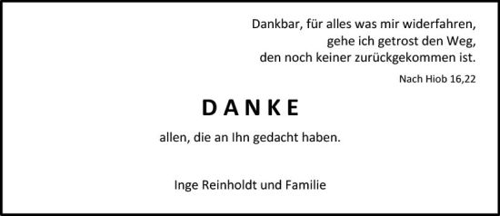 Traueranzeige von Danke  von vrm-trauer Allgemeine  Zeitung Ingelheim-Bingen