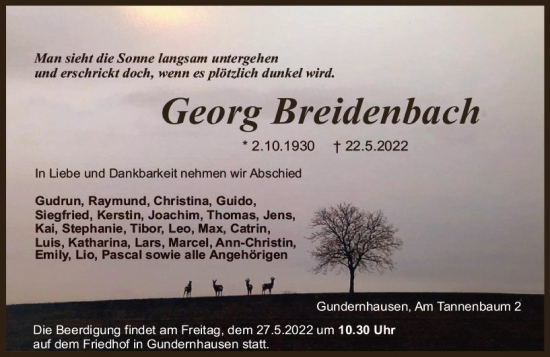 Traueranzeige von Georg Breidenbach von vrm-trauer Darmstädter Echo