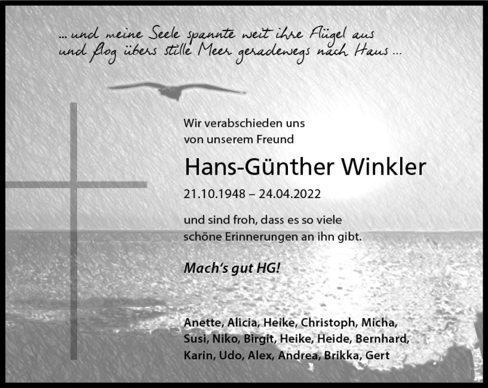 Traueranzeige für Hans-Günther Winkler vom 11.05.2022 aus vrm-trauer Wormser Zeitung