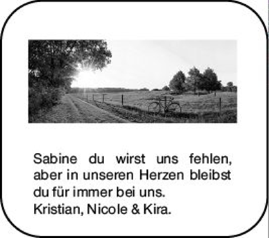 Traueranzeige von Sabine  von vrm-trauer DieburgerAnzeiger/Groß-Zimmerner Lokala
