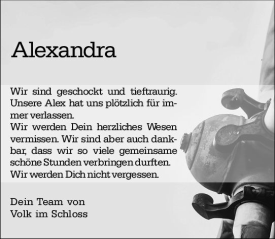 Traueranzeige von Alexandra  von vrm-trauer Groß-Gerauer Echo
