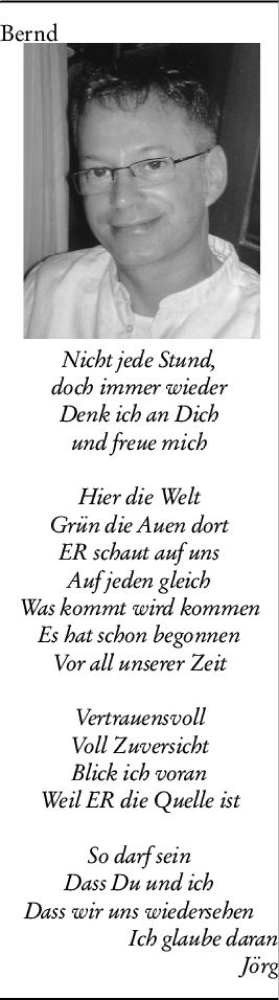 Traueranzeige von Bernd Tutlewski von vrm-trauer AZ Mainz