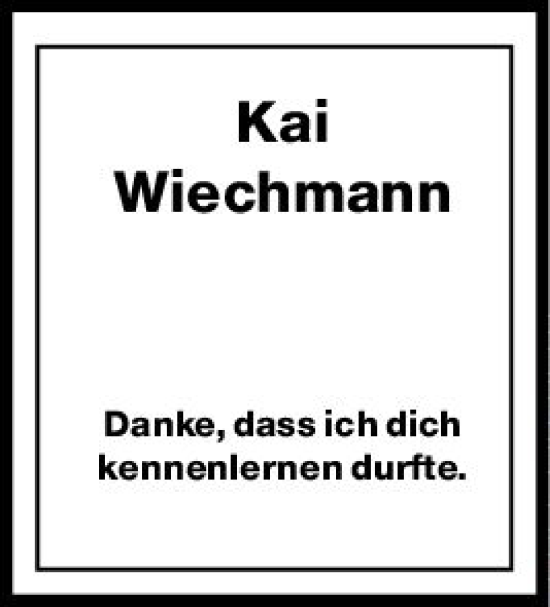 Traueranzeige von Kai Wiechmann von vrm-trauer Darmstädter Echo