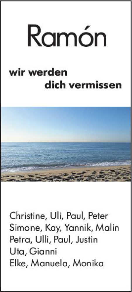 Traueranzeige von Ramon  von vrm-trauer Darmstädter Echo
