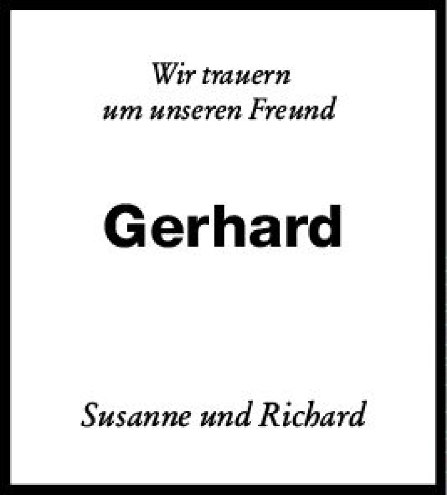  Traueranzeige für Gerhard  vom 30.09.2022 aus vrm-trauer Darmstädter Echo