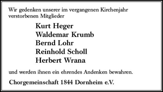 Traueranzeige von Totentafel vom 25.11.2023 von Groß-Gerauer Echo