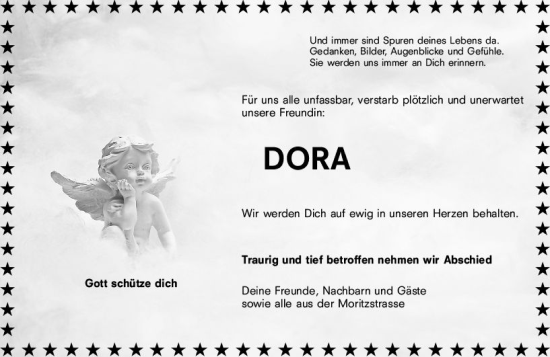 Traueranzeige von Dora  von Wiesbadener Kurier