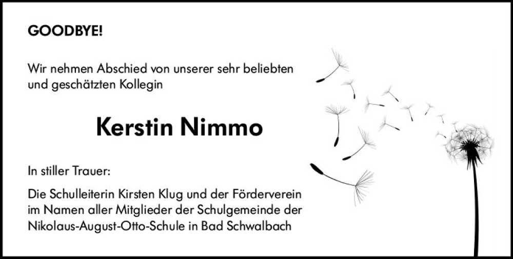  Traueranzeige für Kerstin Nimmo vom 02.12.2023 aus Idsteiner Land/Untertaunus
