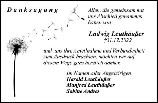 Traueranzeige von Ludwig Leuthäußer von Odenwälder Echo