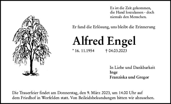 Traueranzeige von Alfred Engel von Groß-Gerauer Echo