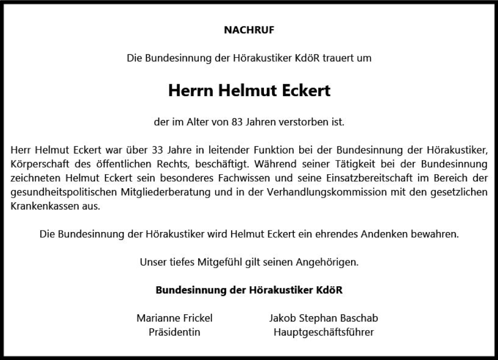  Traueranzeige für Helmut Ecken vom 18.03.2023 aus Allgemeine Zeitung Mainz